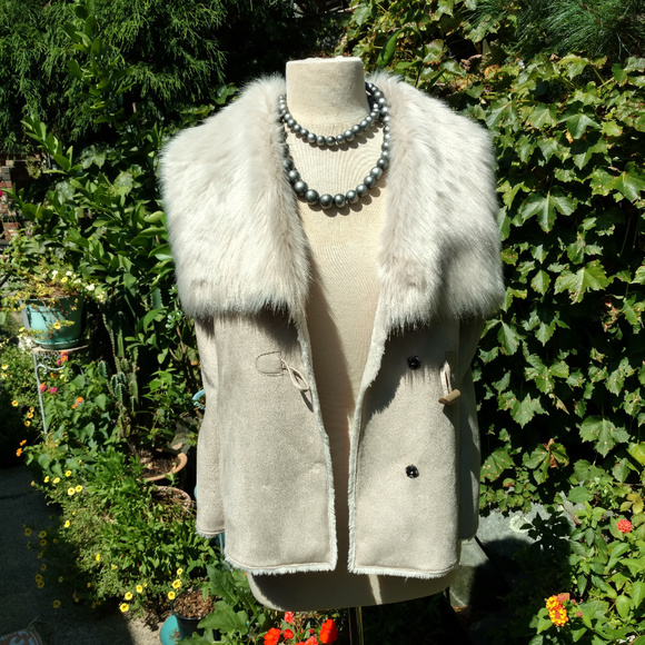 NIC+ZOE cream faux shearling/fur vest - Picture 4 of 8